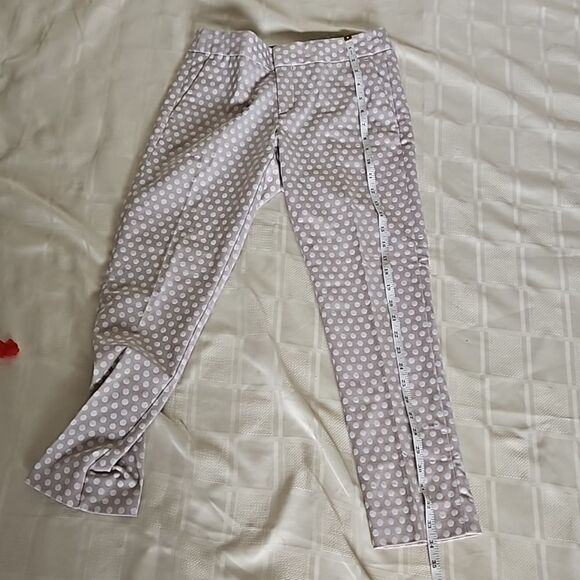 Banana Republic Women's Jacquard Polka Dot Ankle Pants Cream & White Size 2 - Picture 9 of 16